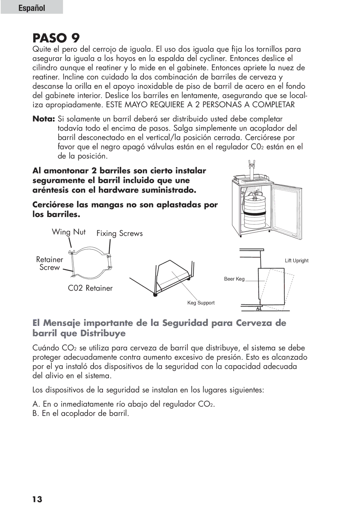 Haier HBF205E user manual Lift Upright Beer Keg 