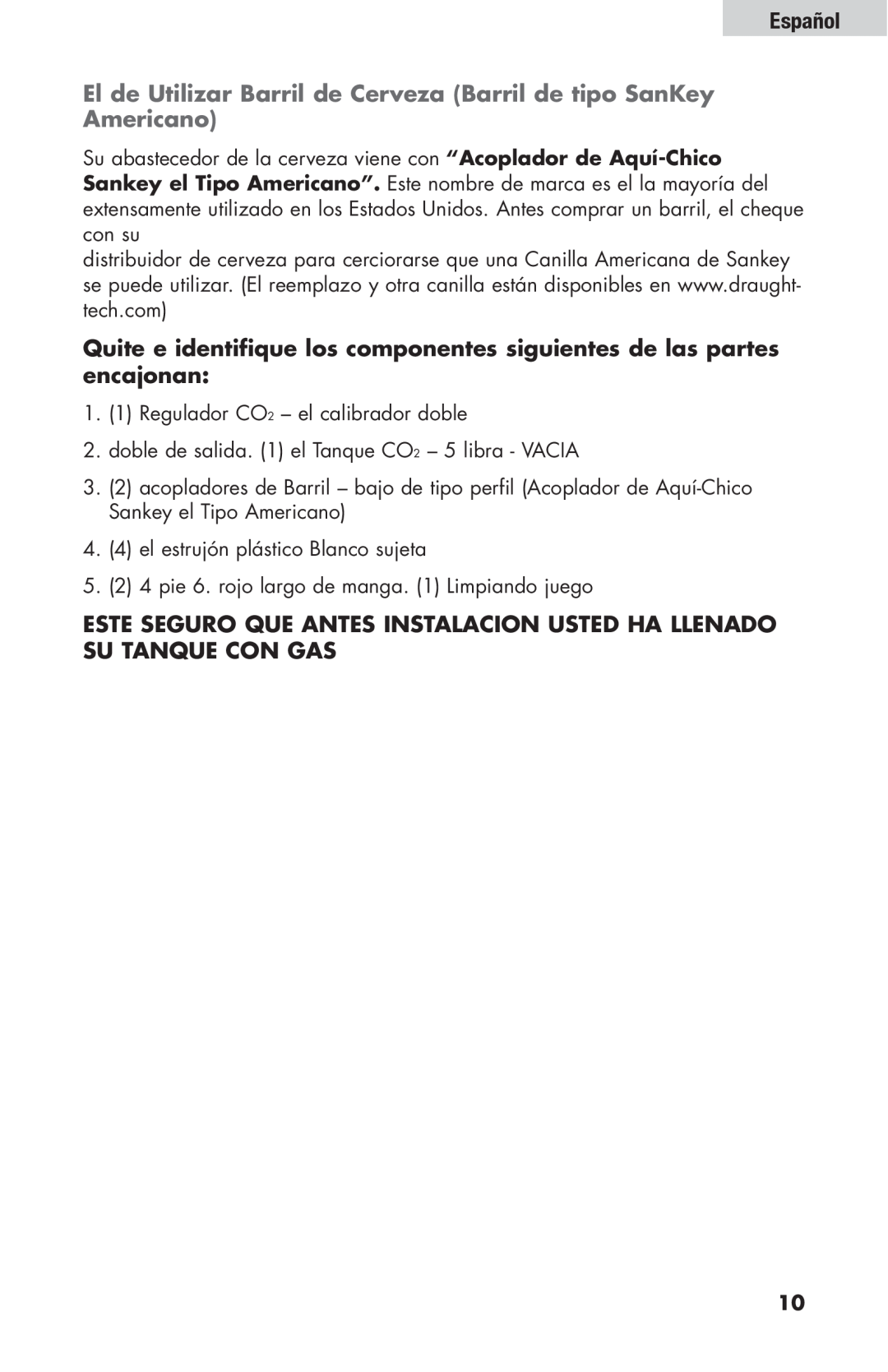 Haier HBF205E user manual El de Utilizar Barril de Cerveza Barril de tipo SanKey Americano, Español 