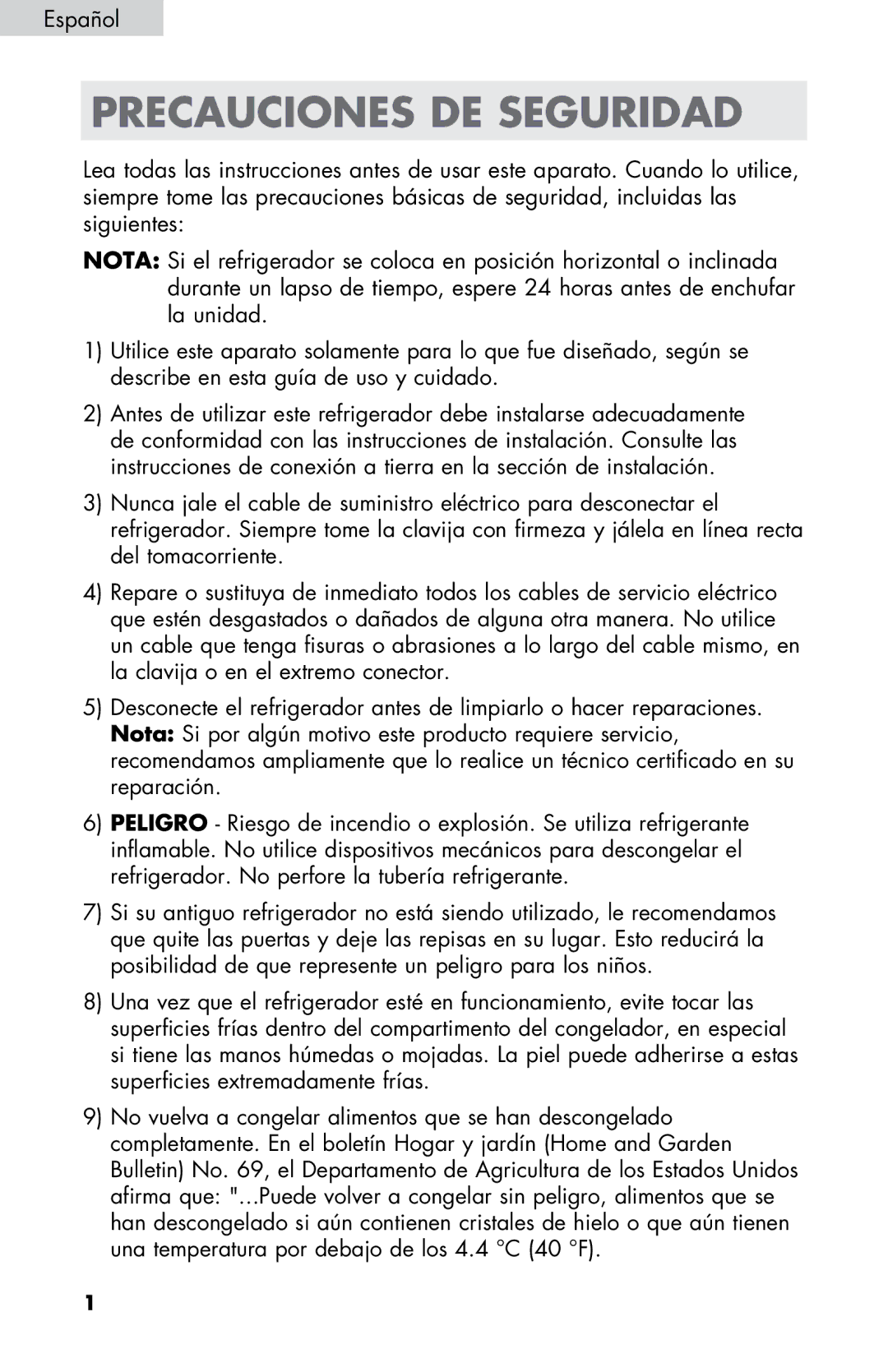 Haier HC17SF15RW user manual Precauciones DE Seguridad 