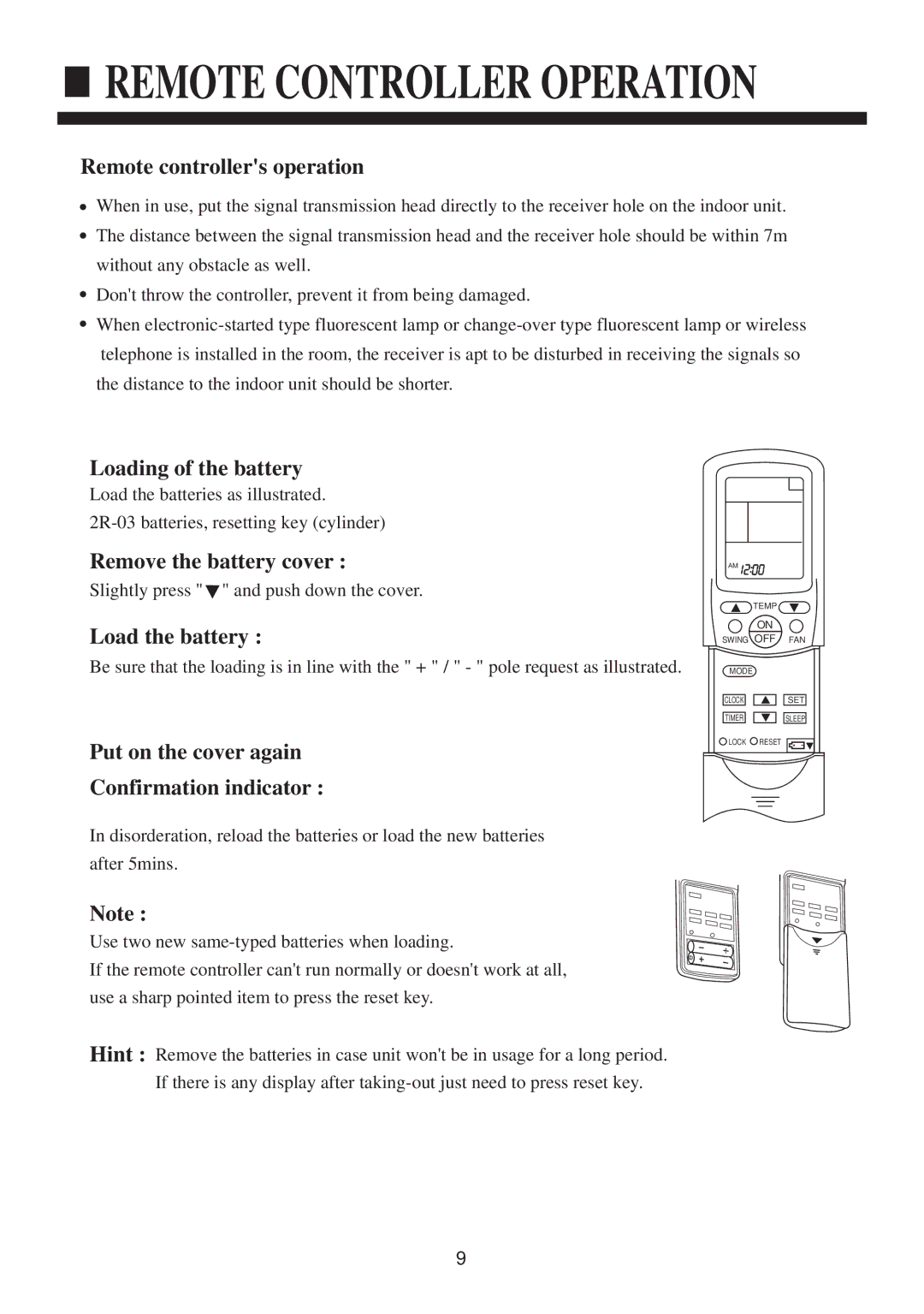 Haier HCFU-42CA13, HCFU-28C13, HCFU-18C13 operation manual Remote Controller Operation 