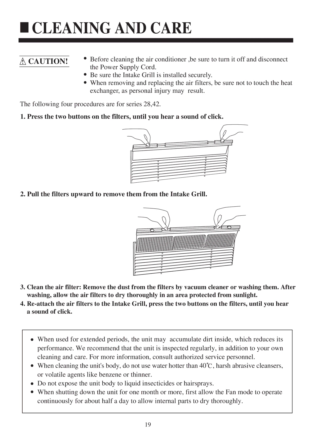 Haier HCFU-28C13, HCFU-18C13, HCFU-42CA13 operation manual Following four procedures are for series 28,42 