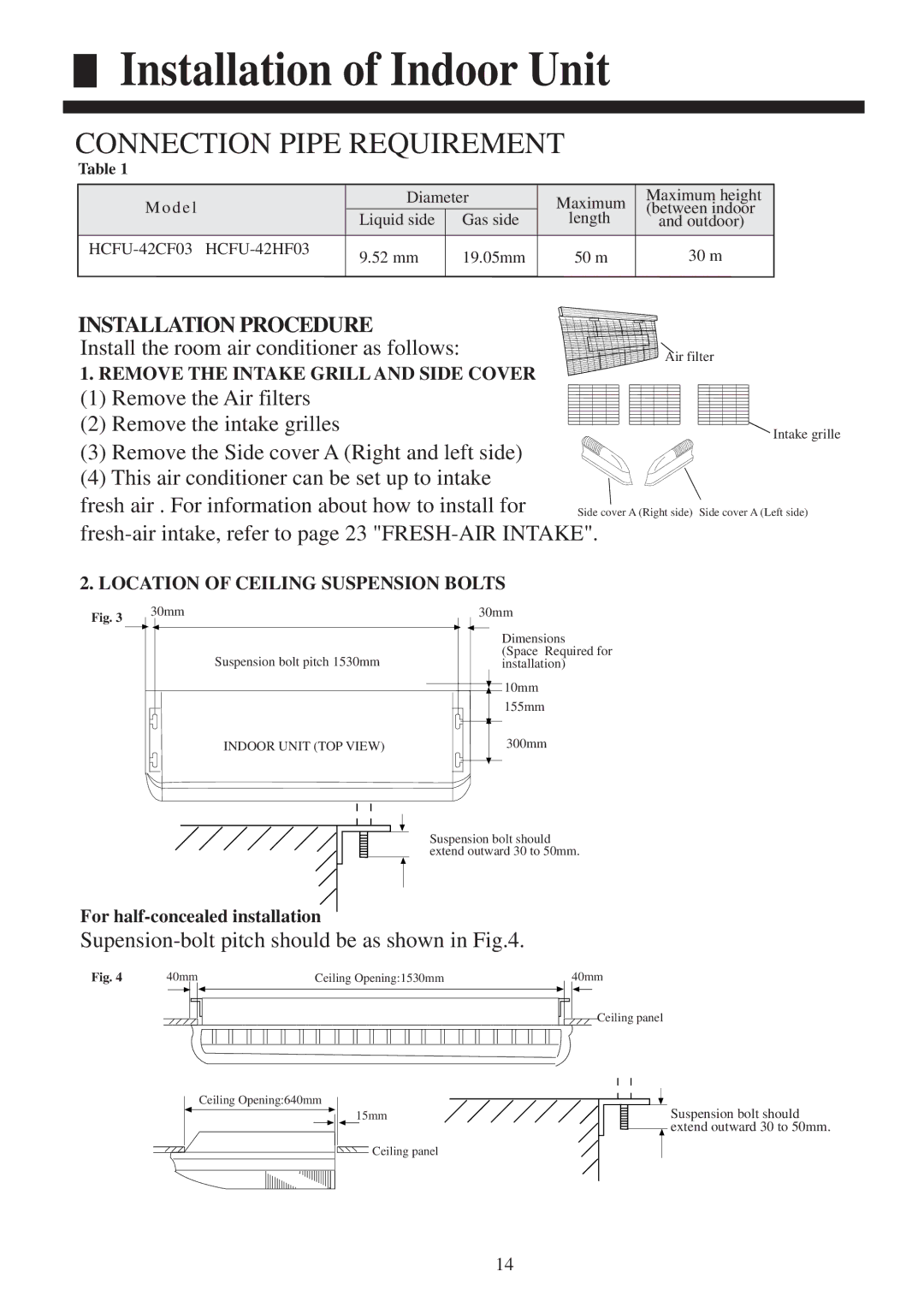 Haier HCFU-42HF03, HCFU-42CF03 installation manual Connection Pipe Requirement 