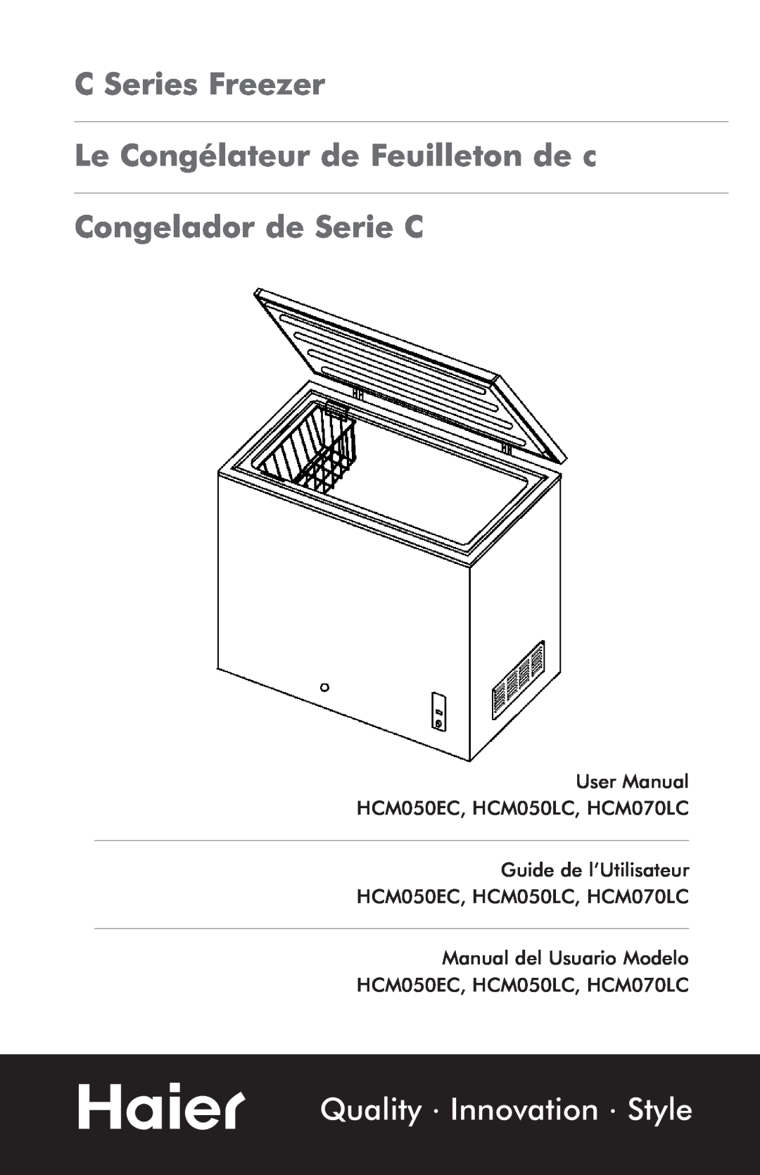Haier HCM070LC, HCM050EC, HCM050LC user manual C Series Freezer, Le Congélateur de Feuilleton de c, Congelador de Serie C 