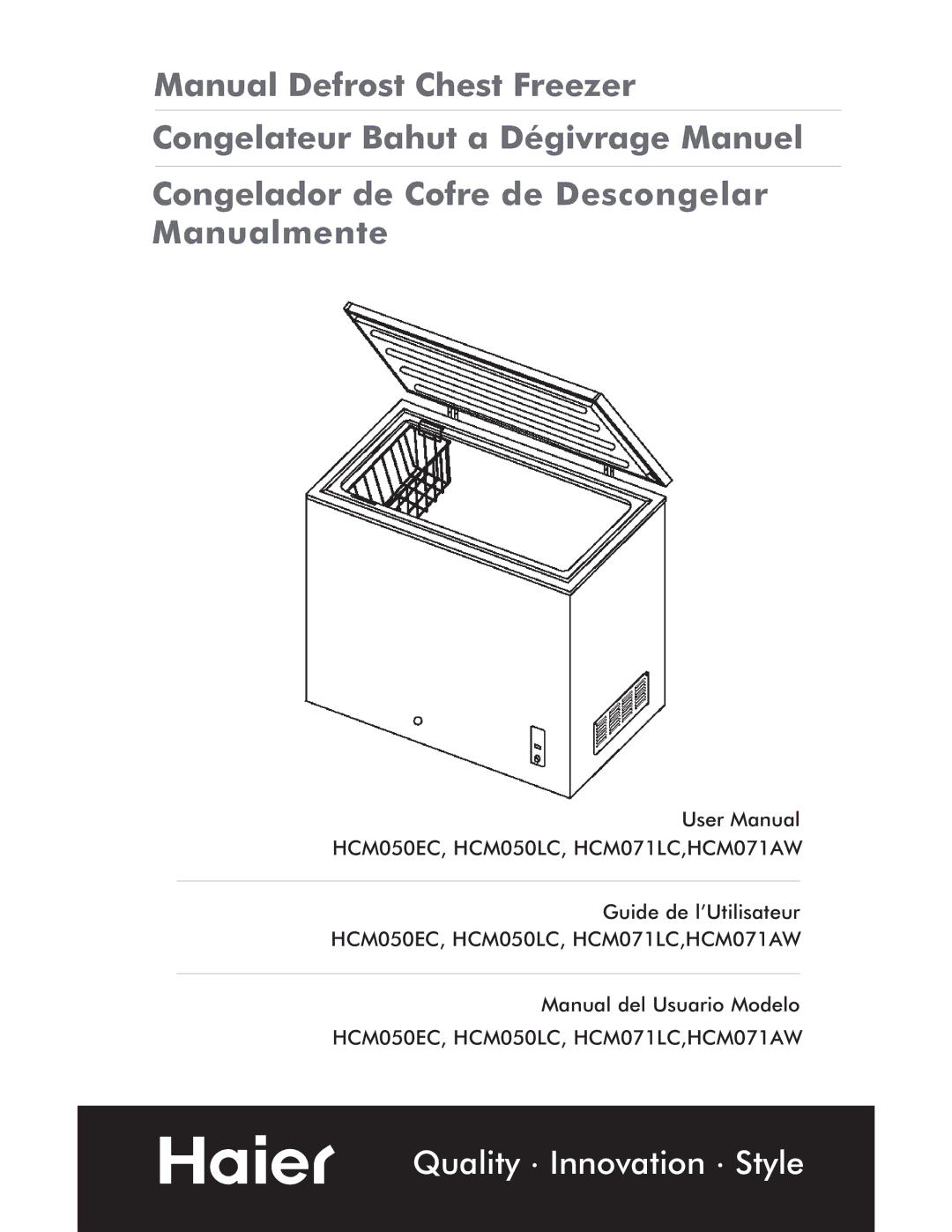 Haier HCM050EC, HCM071LC, HCM071AW, HCM050LC user manual Quality Innovation Style 