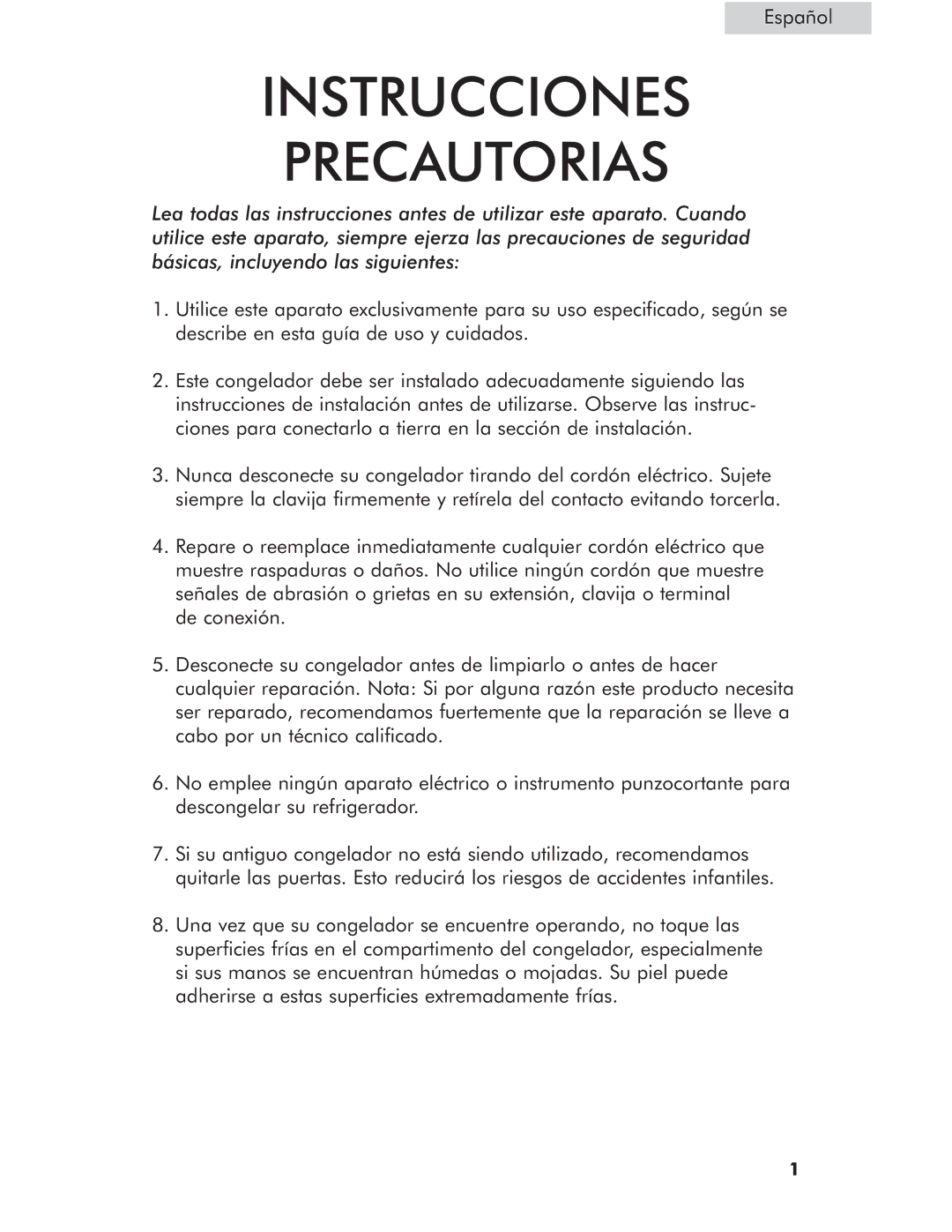 Haier HCM050EC, HCM071LC, HCM071AW, HCM050LC user manual Instrucciones Precautorias 