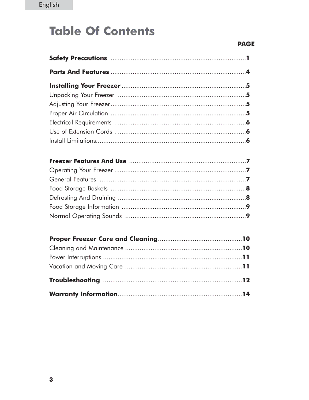 Haier HCM071LC, HCM050EC, HCM071AW, HCM050LC user manual Table Of Contents 