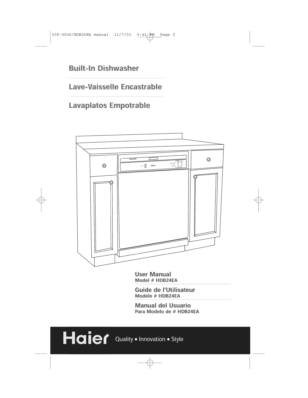 Haier HDB24EA manual 