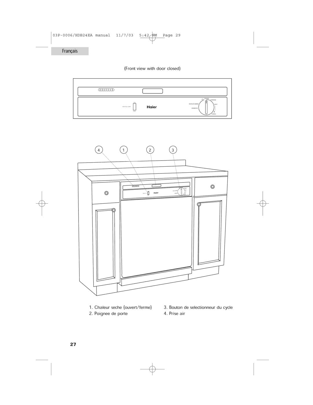 Haier HDB24EA manual 