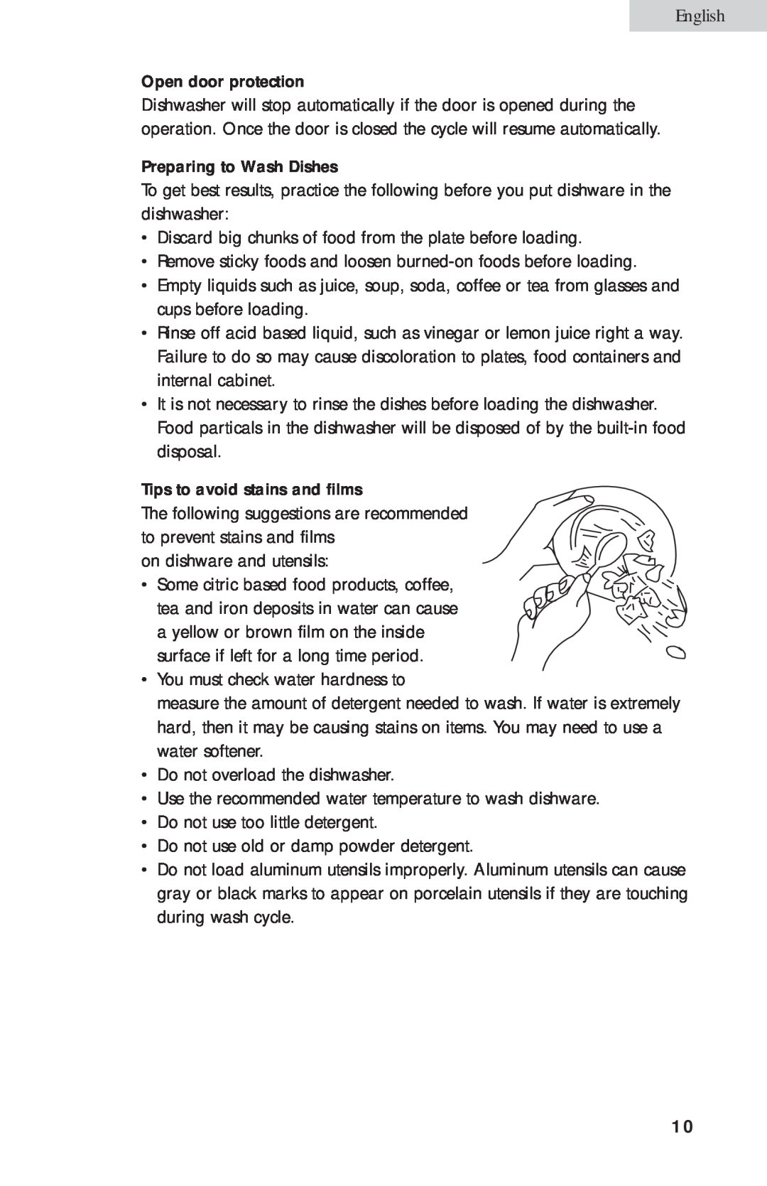 Haier HDB24VA user manual English, Open door protection 