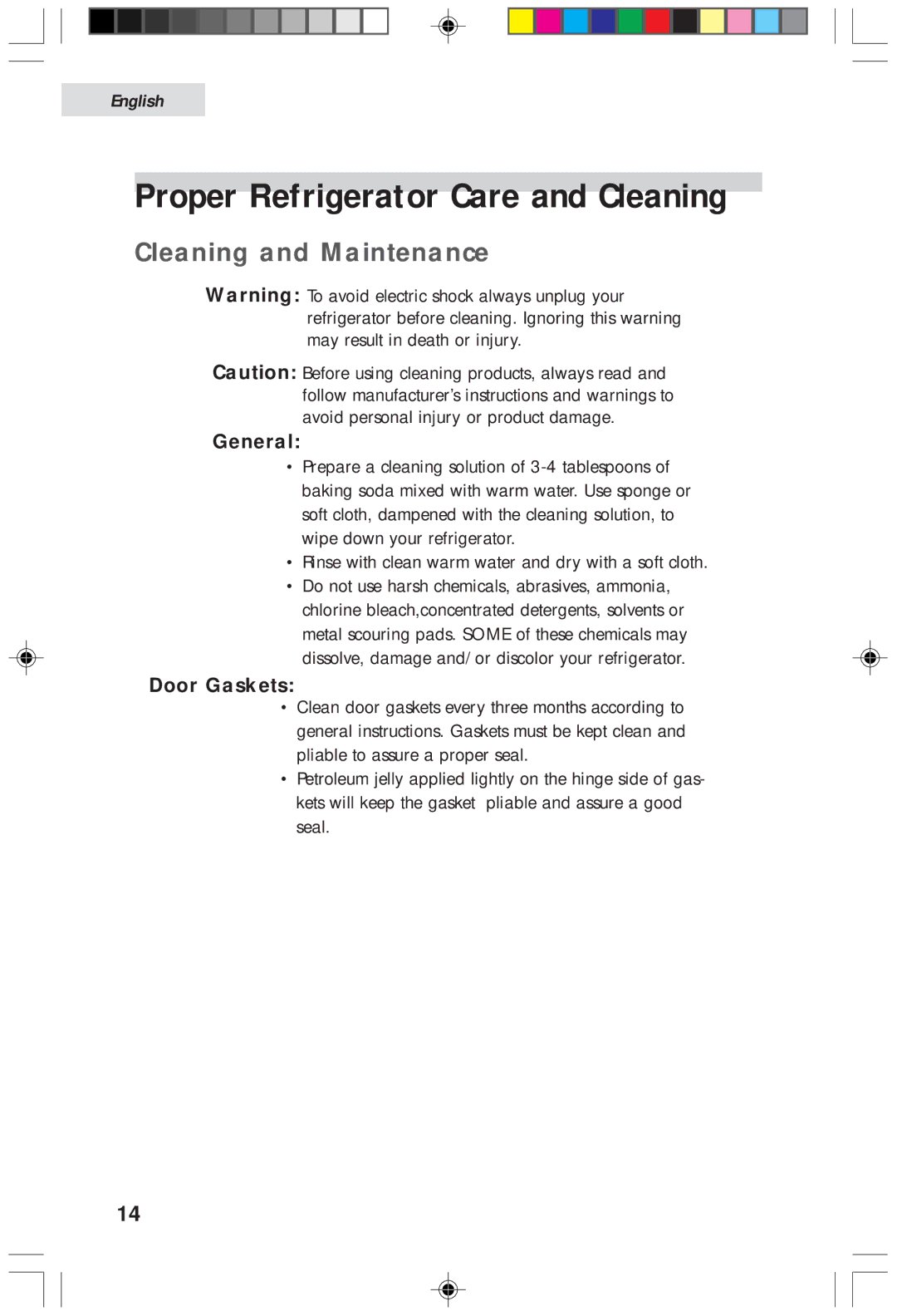 Haier HDF05WNAWW user manual Cleaning and Maintenance, General, Door Gaskets 