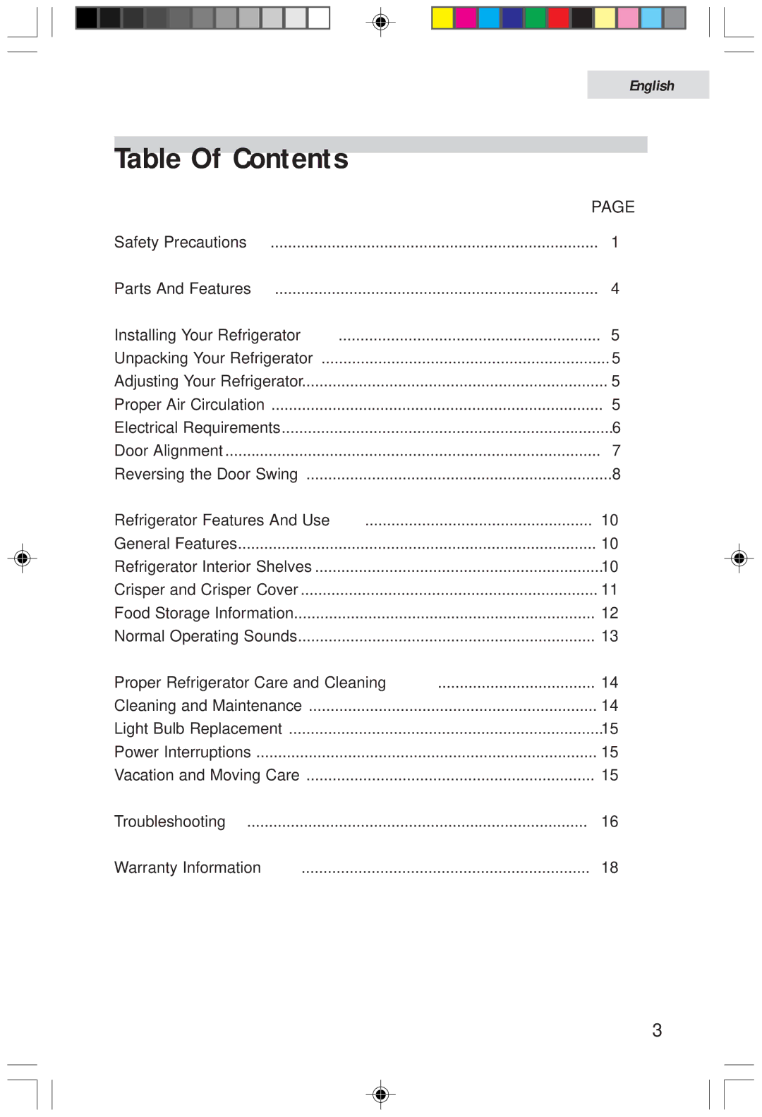 Haier HDF05WNAWW user manual Table Of Contents 