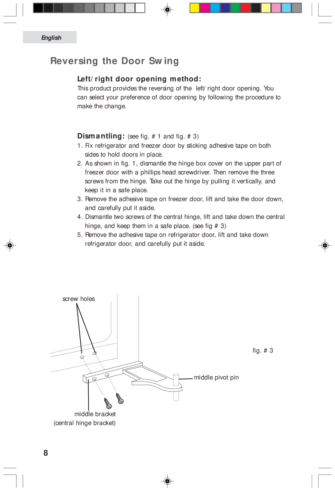 Haier HDF05WNAWW user manual Reversing the Door Swing, Left/right door opening method 