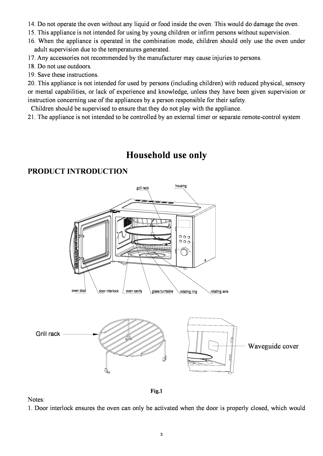 Haier HDN-3090EGS, HDN-3090EGB, HDN-3090EGF manual Product Introduction, Household use only, Waveguide cover 
