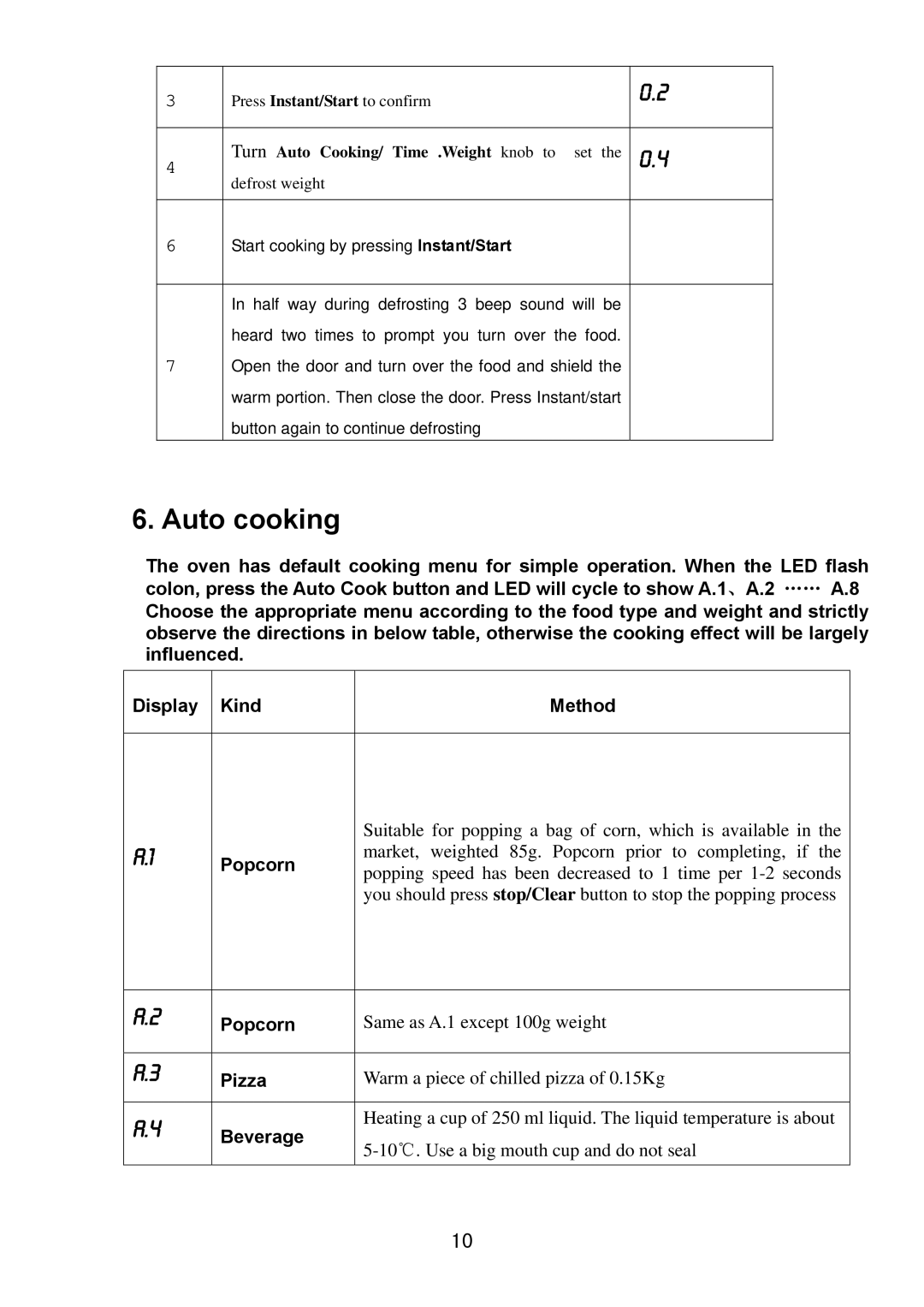 Haier HDS-2380EG manual Auto cooking, Turn Auto Cooking/ Time .Weight knob to set 