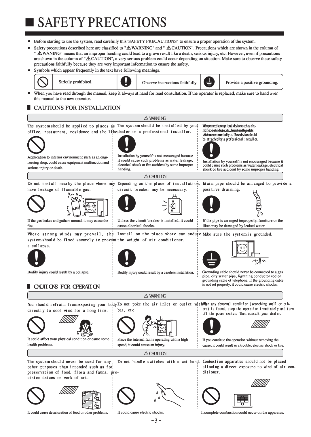 Haier HDU-42H03/H, HDU-24H03/H, HDU-28H03/H instruction manual Safety Precations, Cautions For Installation 