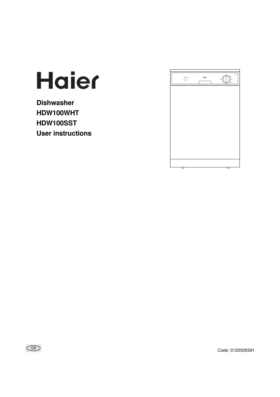 Haier manual HDW100WHT HDW100SST 