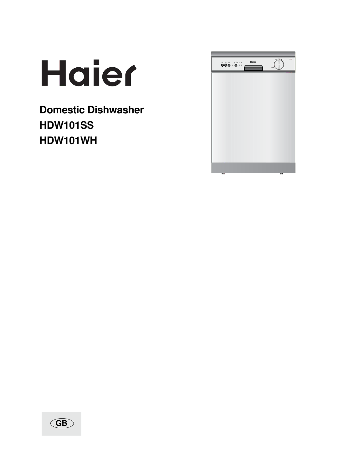 Haier manual HDW101SS HDW101WH 