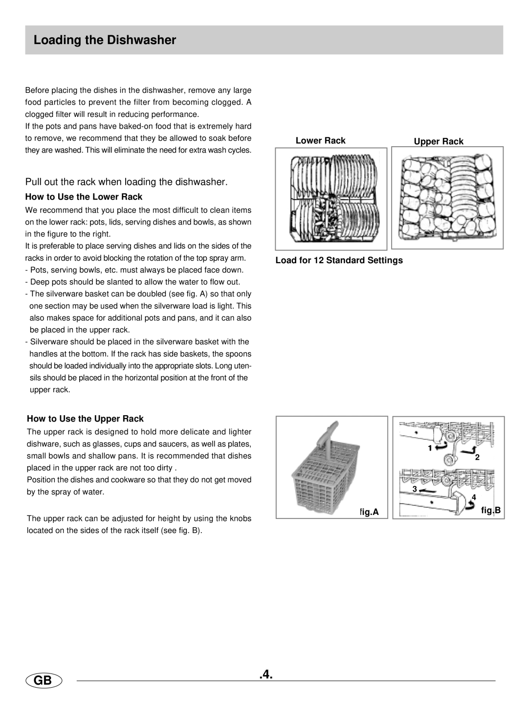 Haier HDW101WH, HDW101SS manual Loading the Dishwasher, How to Use the Lower Rack 