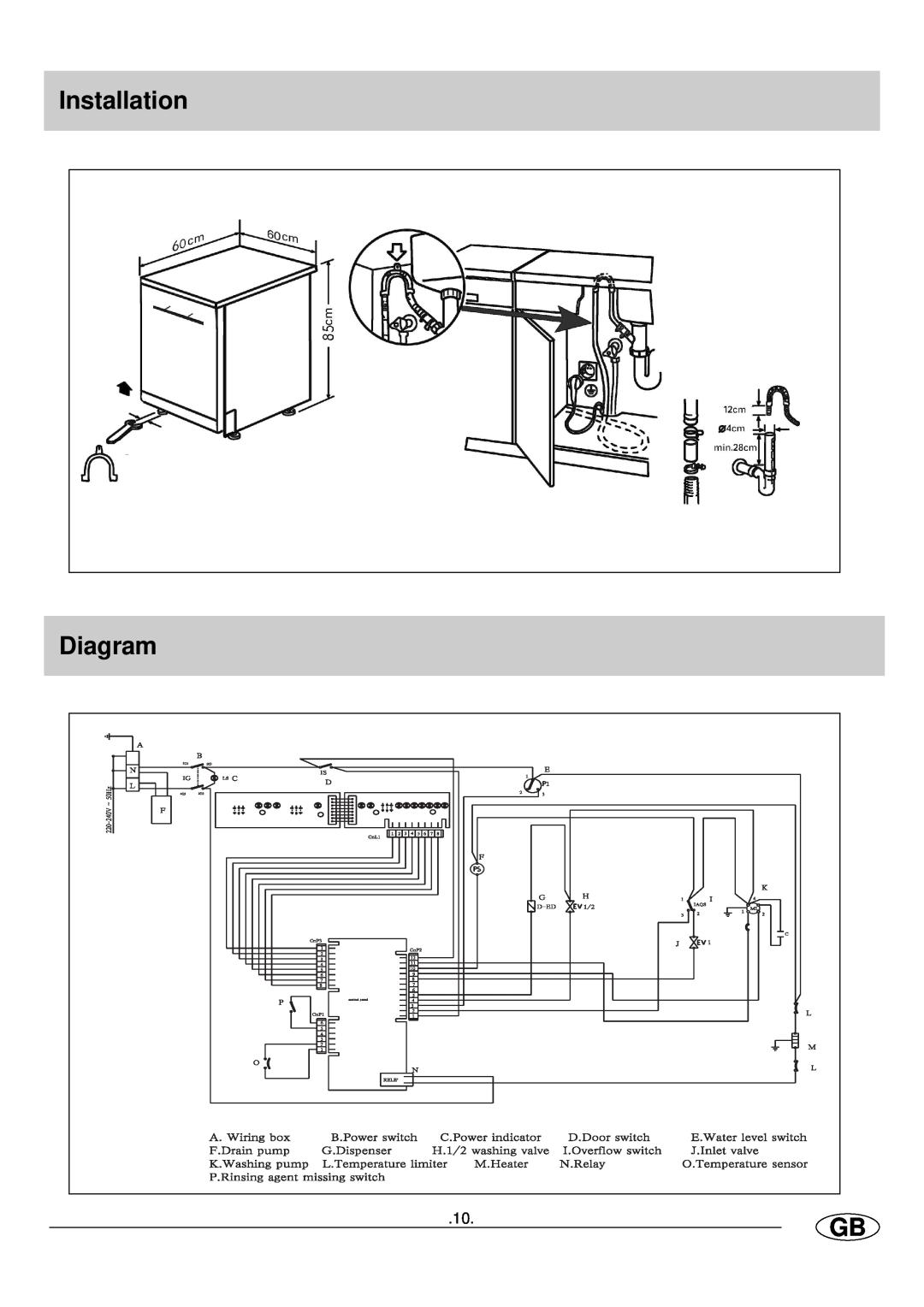 Haier HDW300WH, HDW300SS manual Installation Diagram 