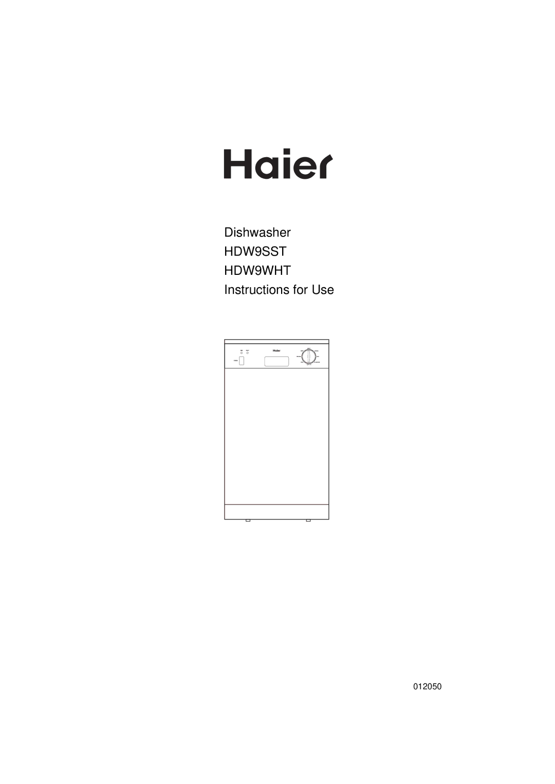 Haier manual HDW9SST HDW9WHT 