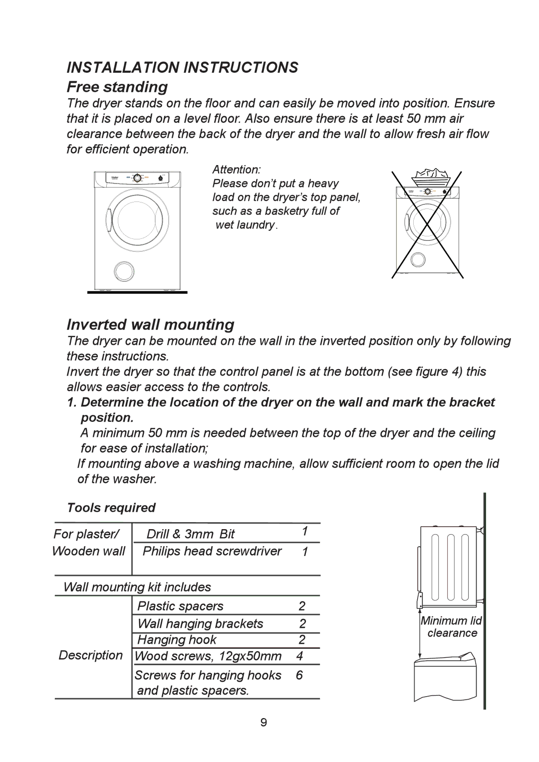 Haier HDY-D60 manual 