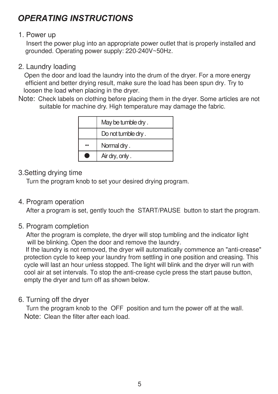 Haier HDY-D60 manual Setting drying time 