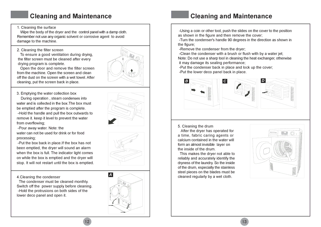 Haier HDY-D70-F specifications Cleaning and Maintenance 