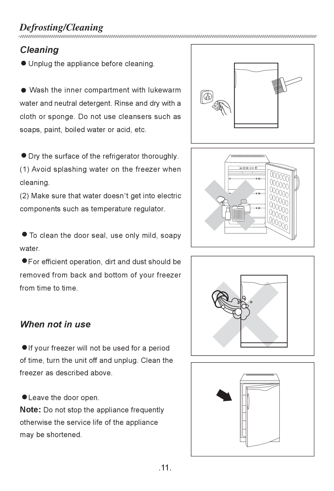 Haier HF-116R owner manual Cleaning, When not in use 