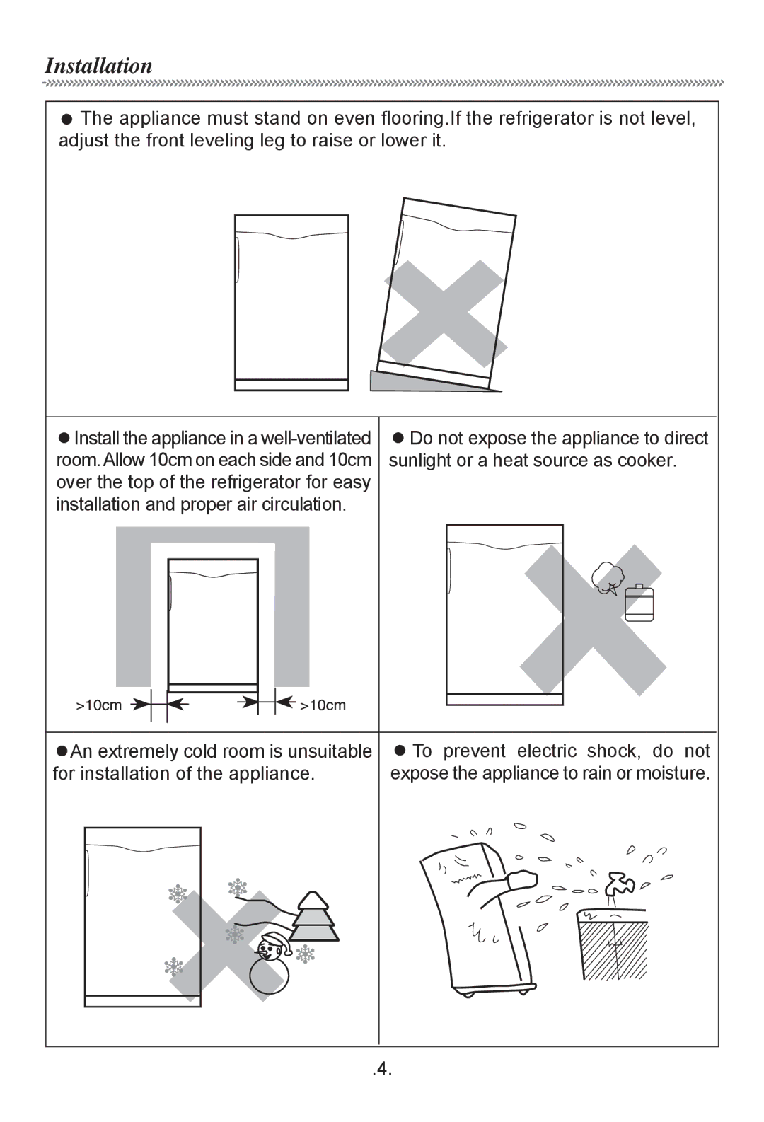 Haier HF-116R owner manual Installation 