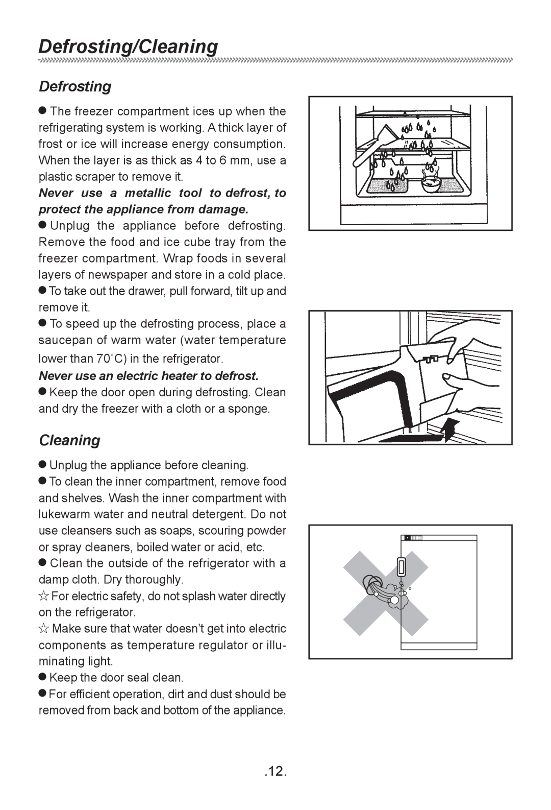 Haier HF-240T owner manual Defrosting/Cleaning 