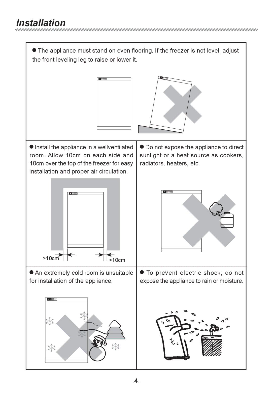 Haier HF-240T owner manual Installation 