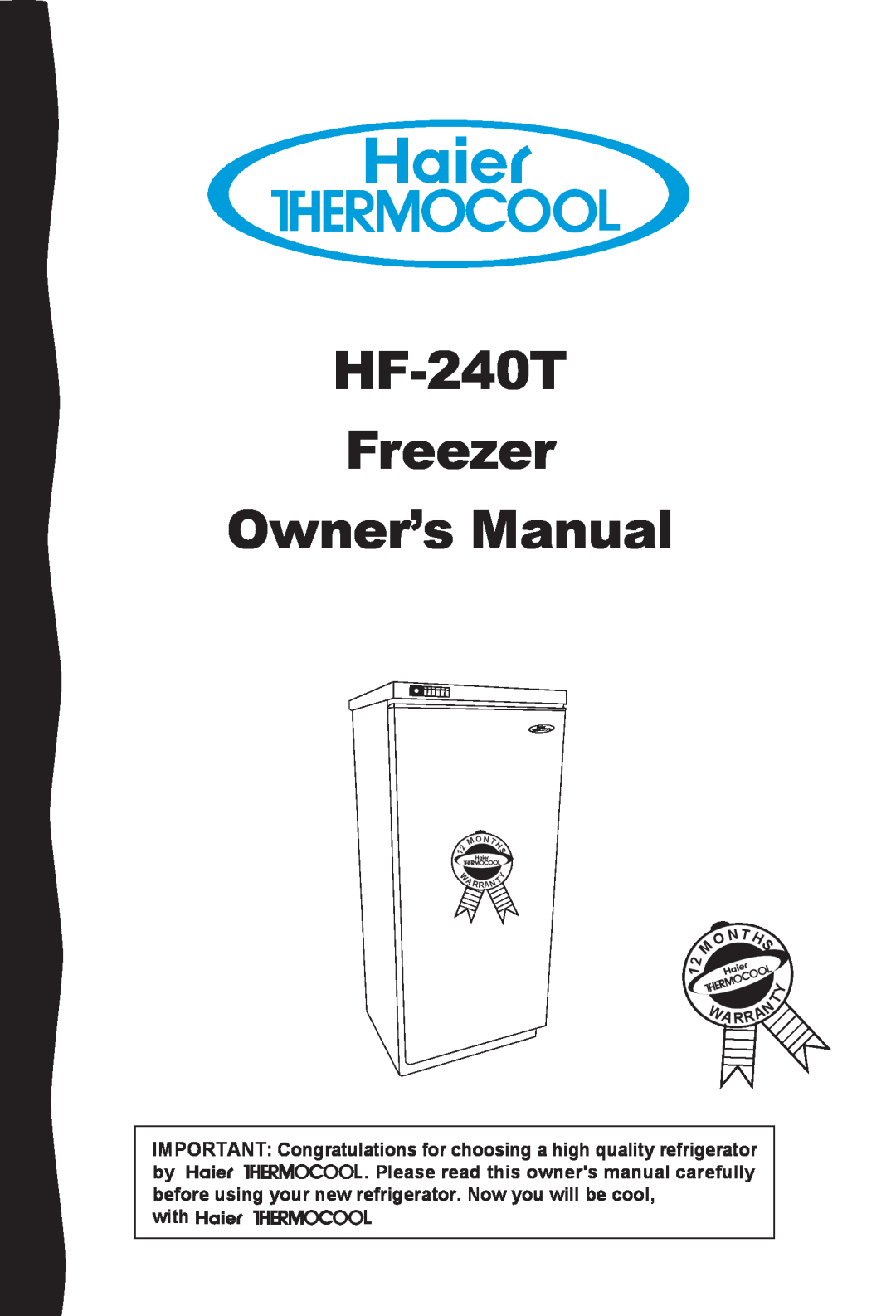 Haier HF-240T owner manual 