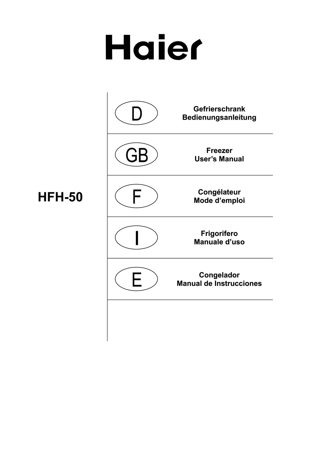 Haier HFH-50 manual 