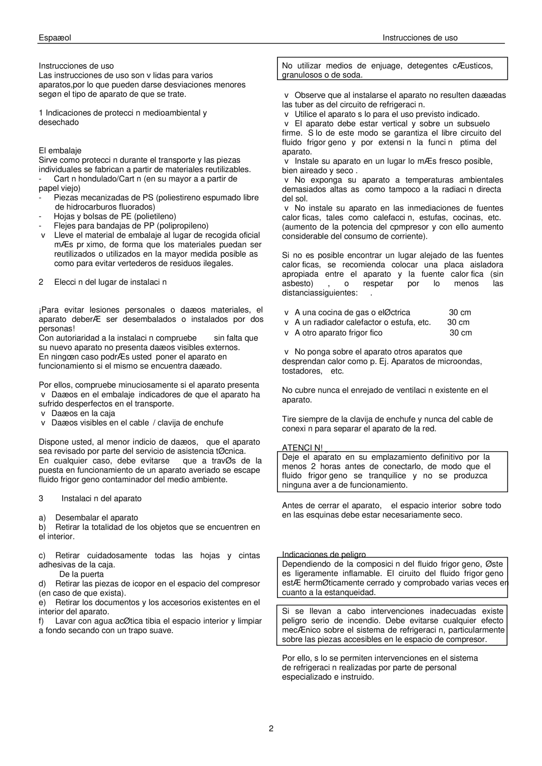 Haier HFH-50 manual Instrucciones de uso, Indicaciones de protecciòn medioambiental y desechado, Instalación del aparato 