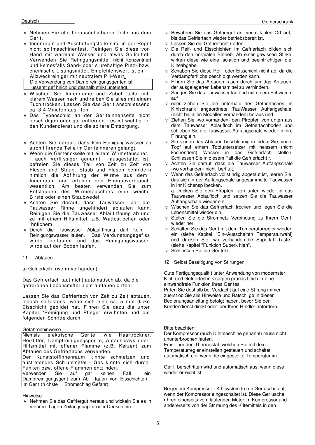 Haier HFH-50 manual Selbst Beseitigung von Störungen, Bitte beachten 