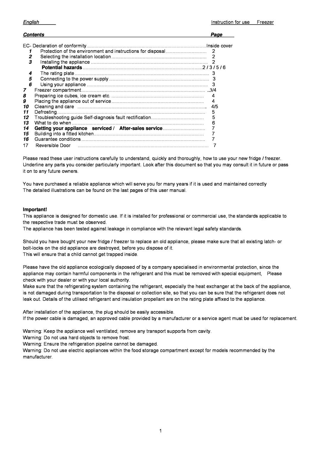 Haier HFH-50 manual Contents, Page, Getting your appliance serviced / After-sales service 