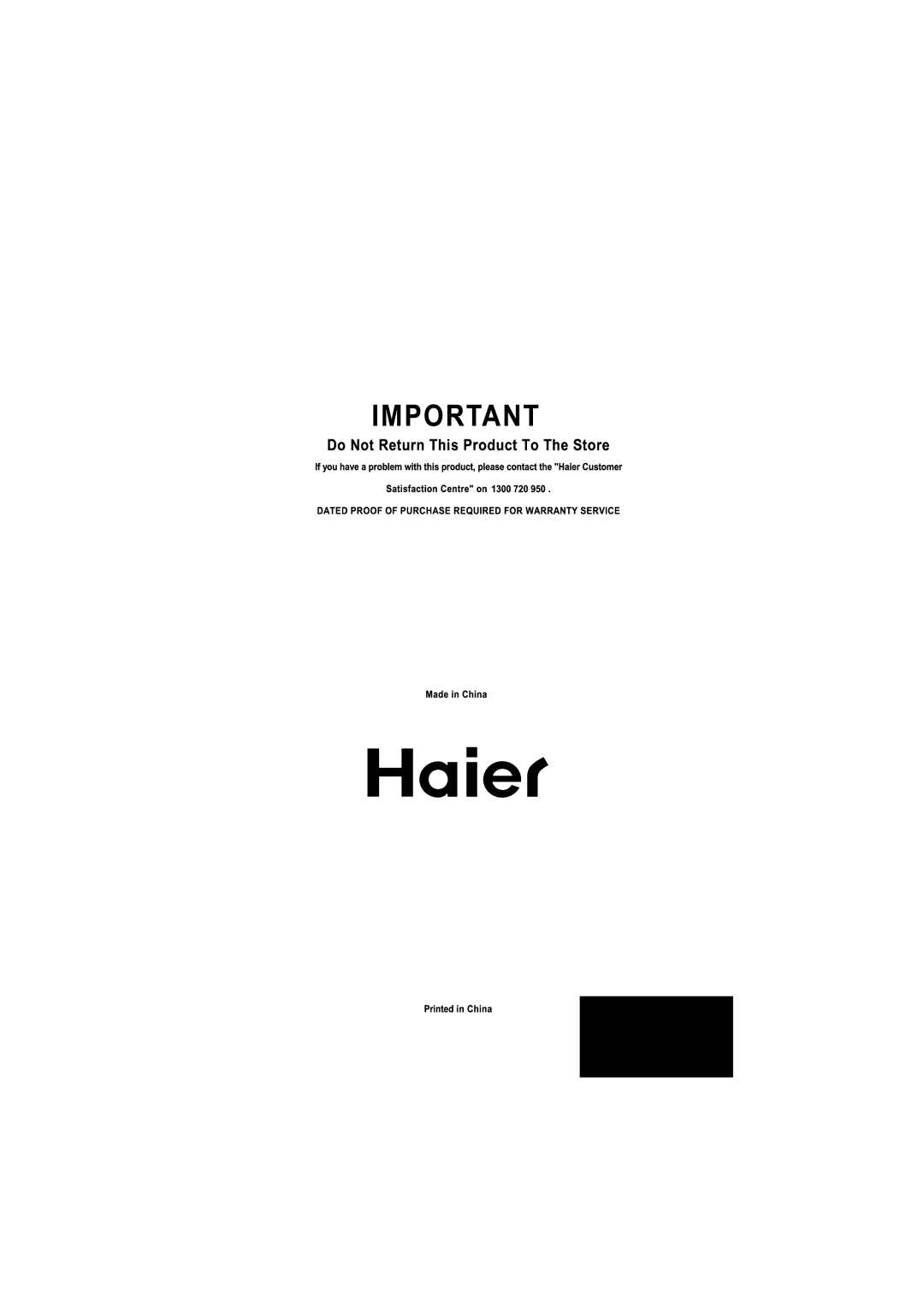 Haier HFM185 manual 0070504663 