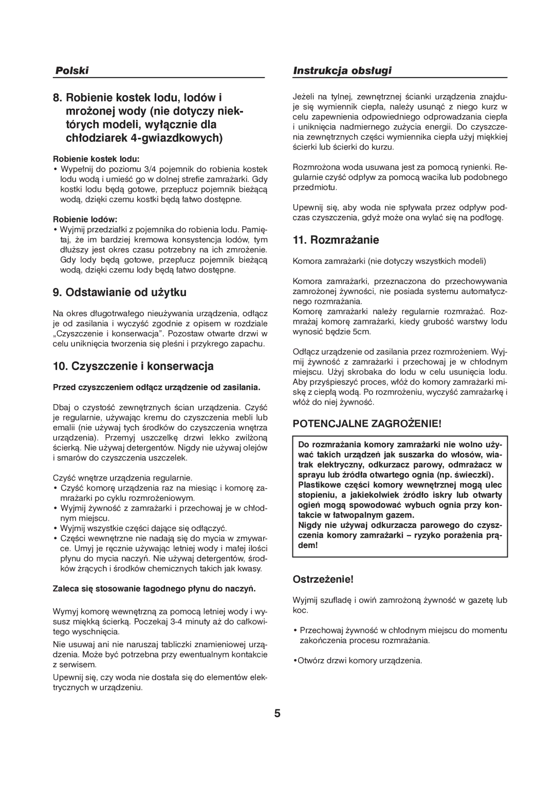 Haier HFN-136, HFN-248 manual Odstawianie od użytku, Czyszczenie i konserwacja, Rozmrażanie 