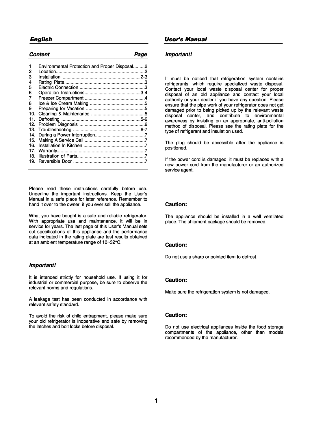 Haier HFN-136, HFN-248 manual Content, Page 