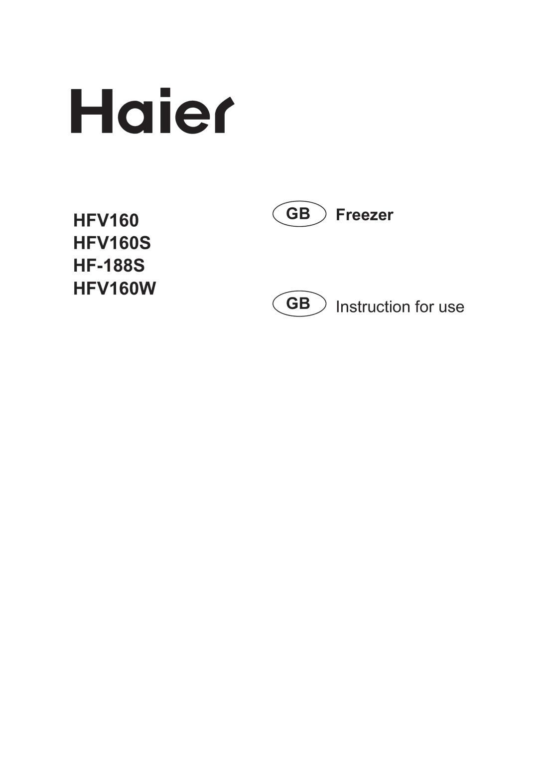 Haier manual HFV160S 