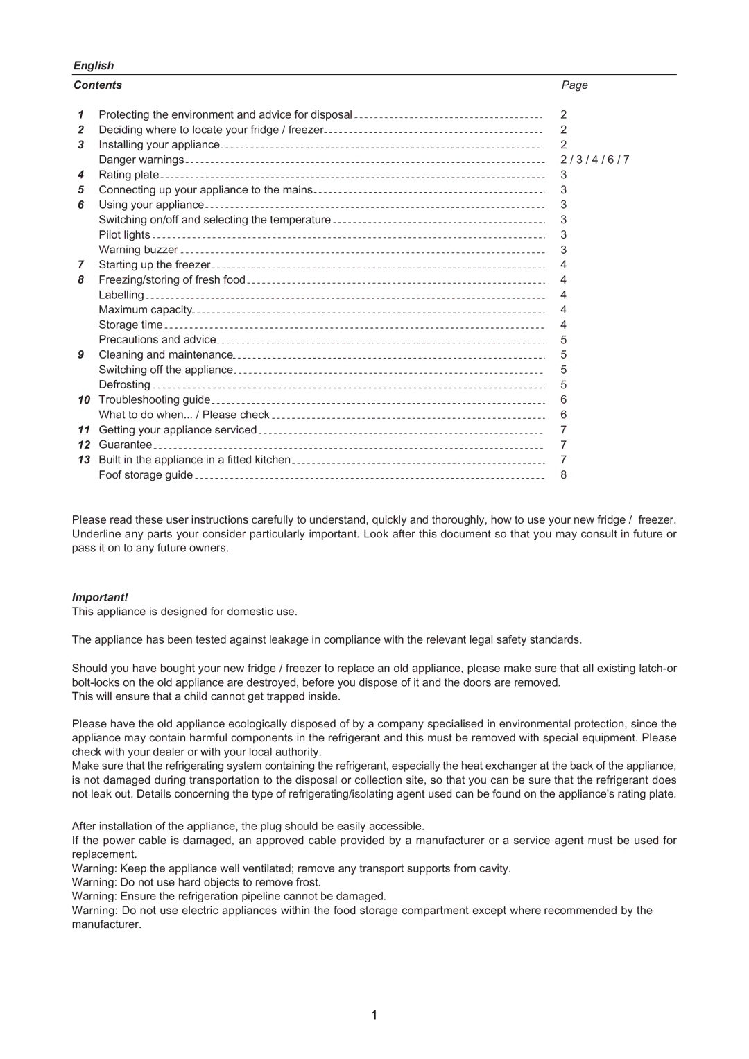 Haier HFV160 manual English Contents 