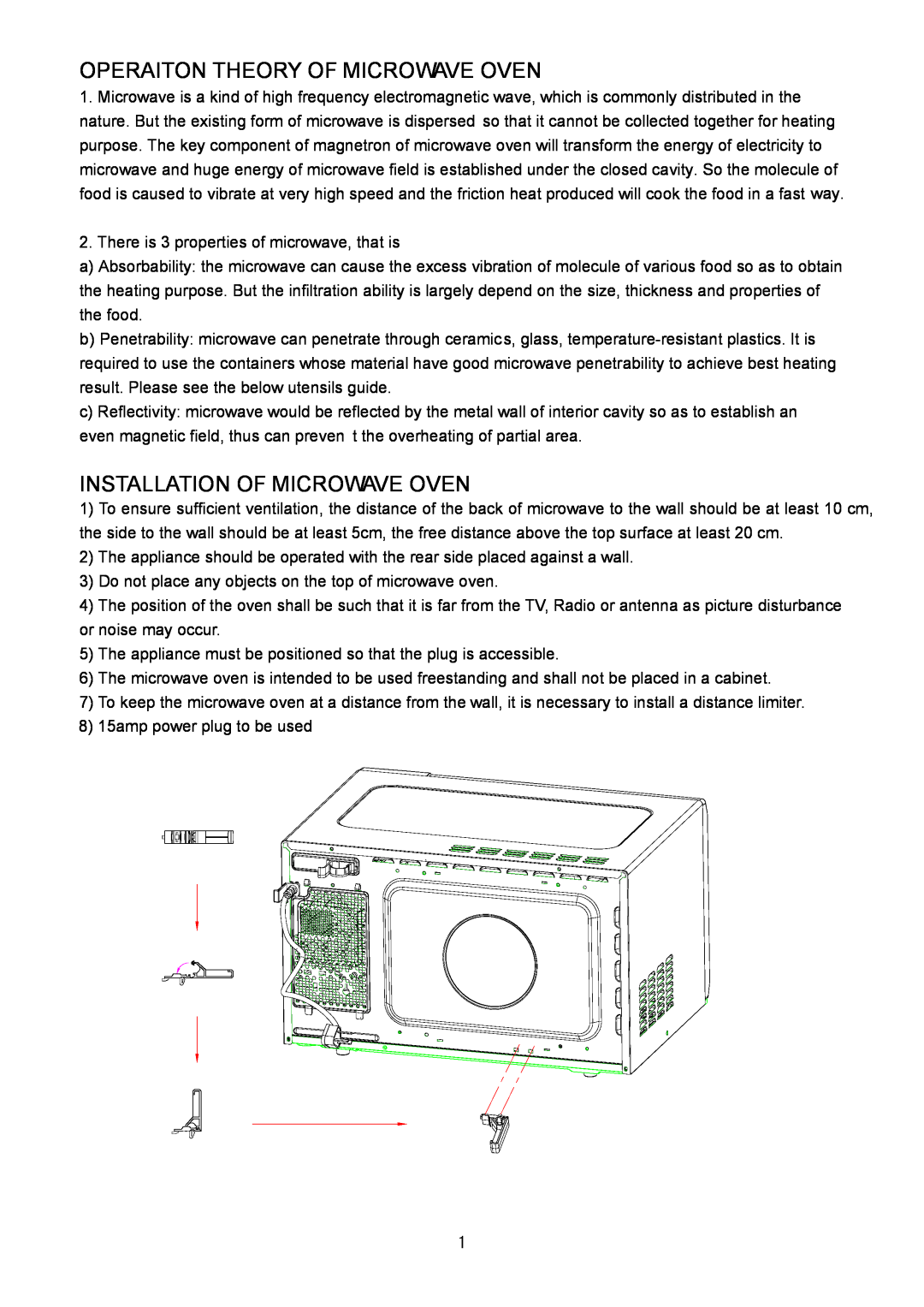 Haier HIL 2810EGCB manual Operaiton Theory Of Microwave Oven, Installation Of Microwave Oven 
