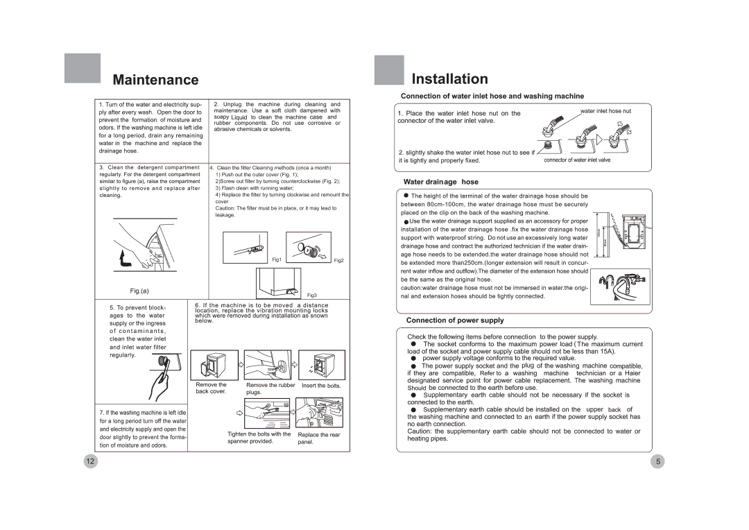 Haier HK1200TXVE/ME, HK800TXVE/ME, HK1600TXVE/ME, HK1400TXVE/ME, HK1000TXVE/ME operation manual 