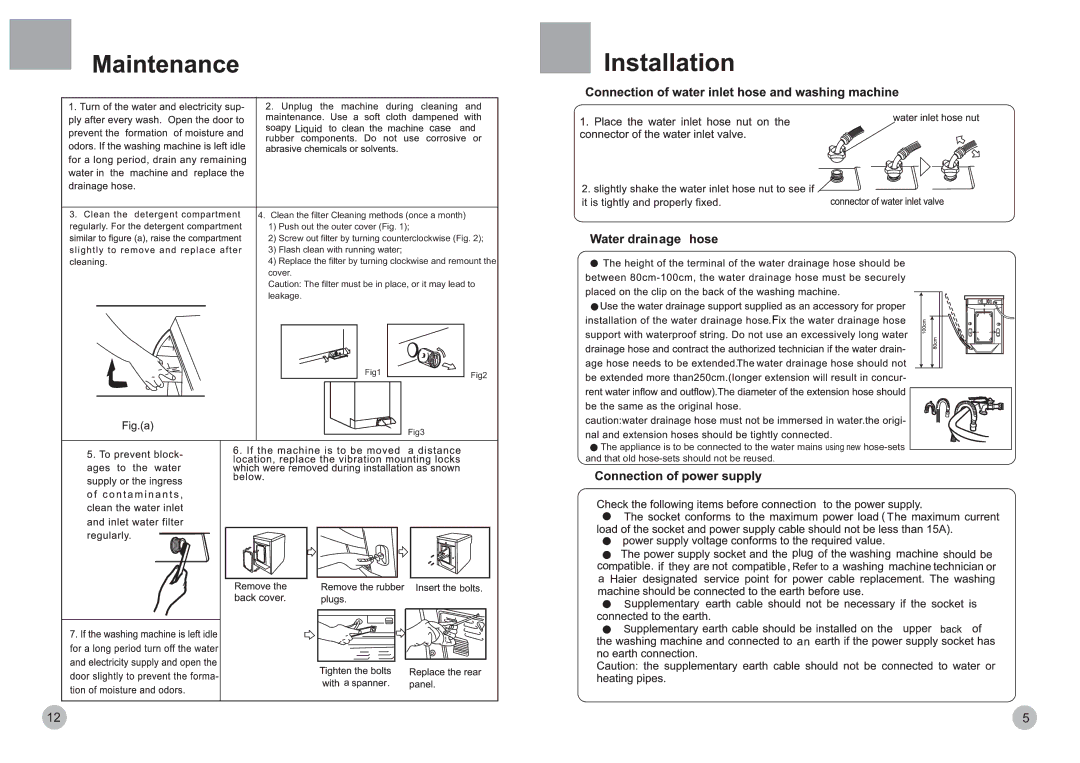 Haier HK1407I/ME, HK807I/ME, HK1007I/ME, HK1207I/ME operation manual 