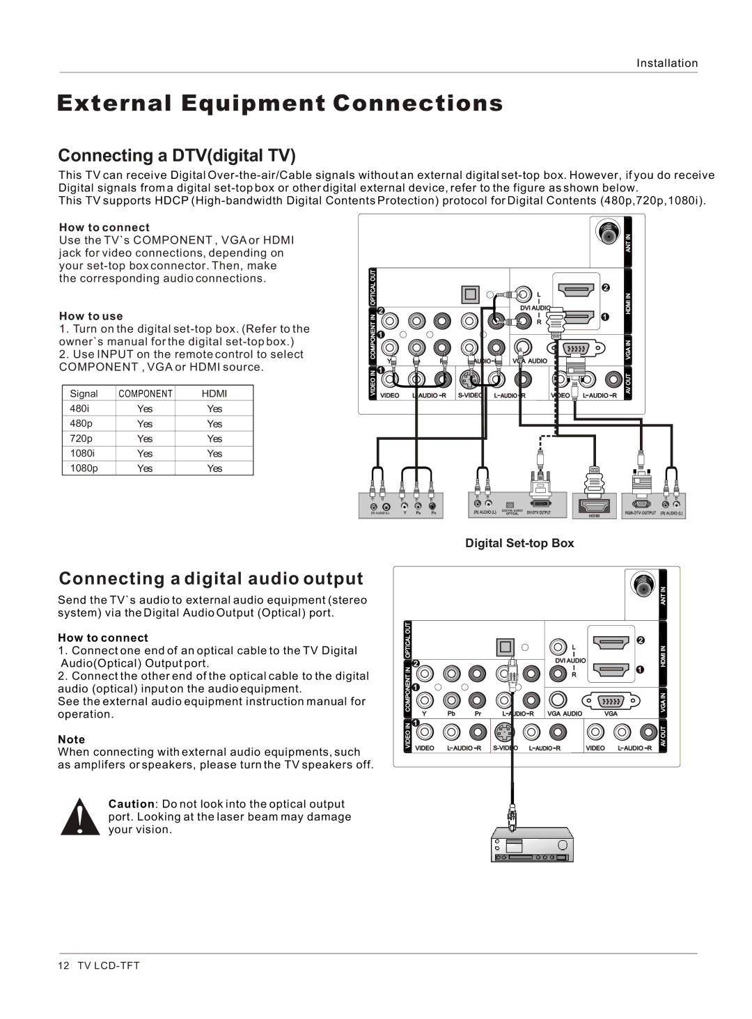 Haier HL26K-B owner manual Connecting a DTVdigital TV, Connecting a digital audio output, How to connect, How to use 