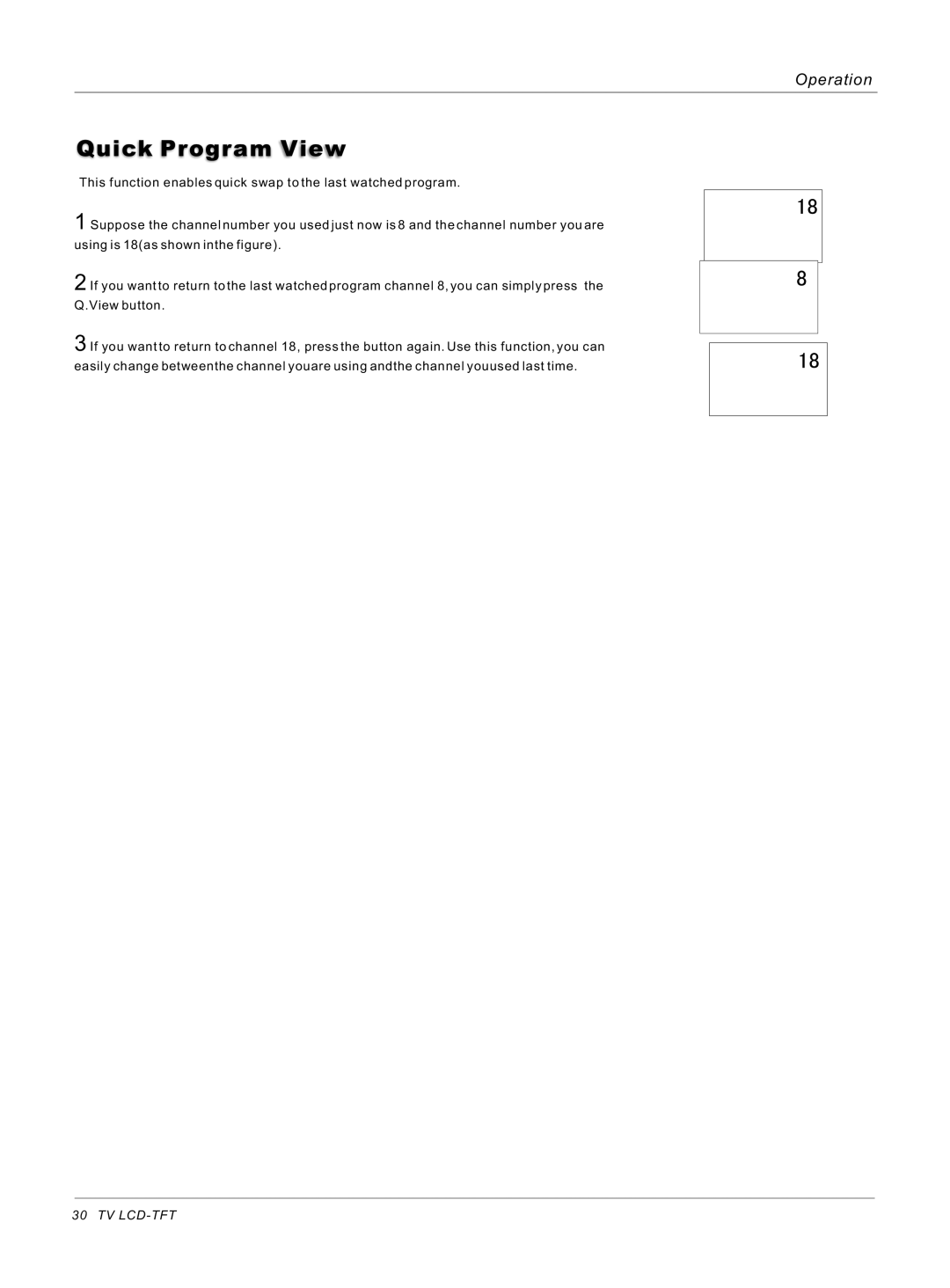 Haier HL32ATB, HL26ATB owner manual Quick Program View 