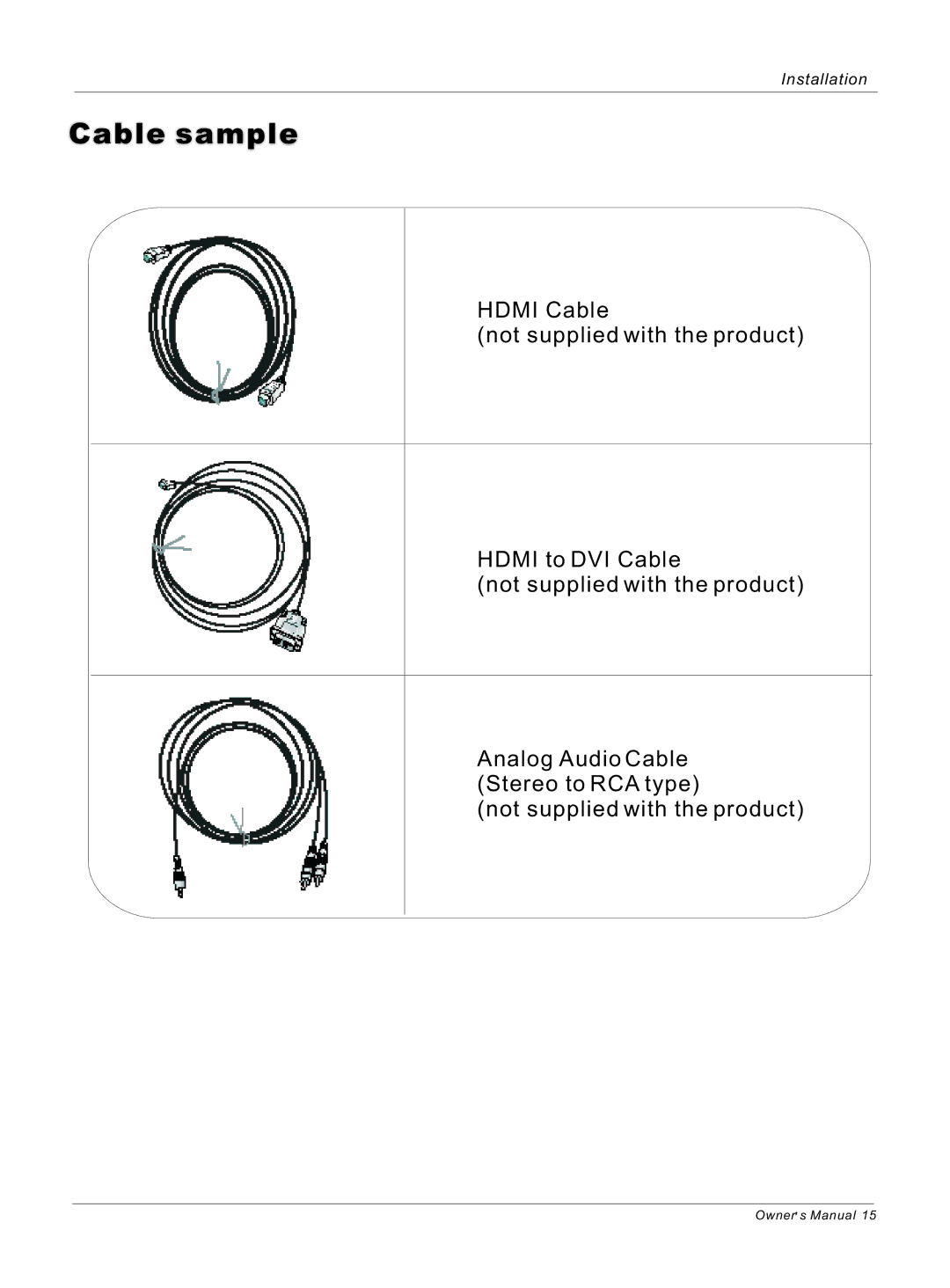 Haier HL40B, HL42S owner manual Cable sample 