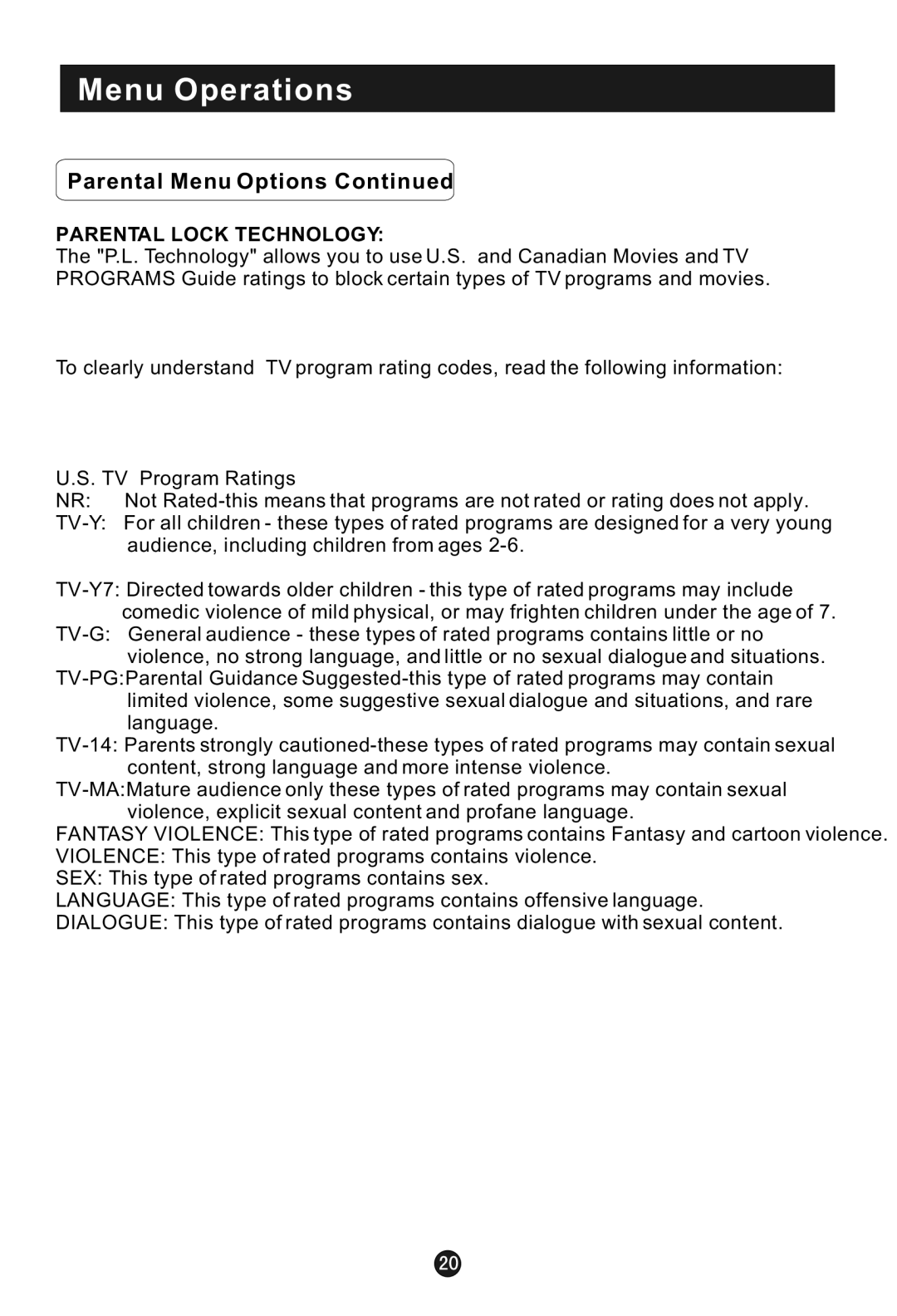 Haier HLA15 user manual Parental Lock Technology 