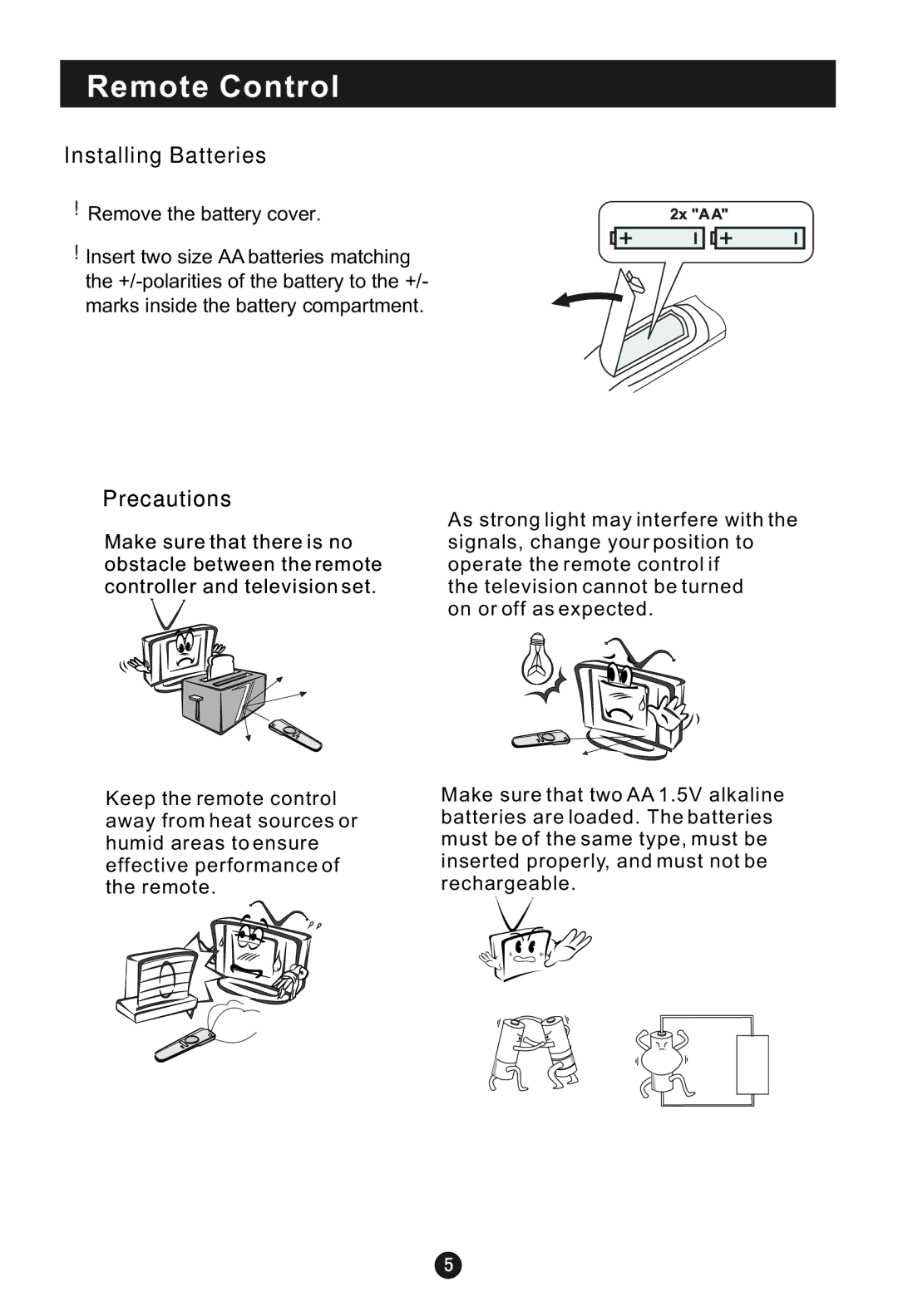 Haier HLA15 user manual Remote Control, Installing Batteries 