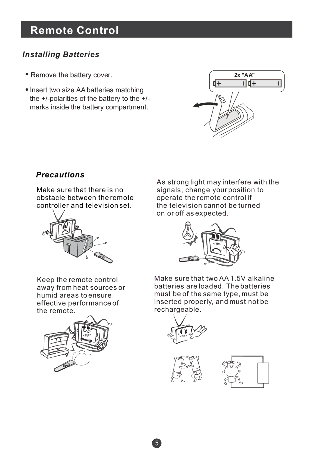 Haier HLA19 user manual Remote Control, Installing Batteries 